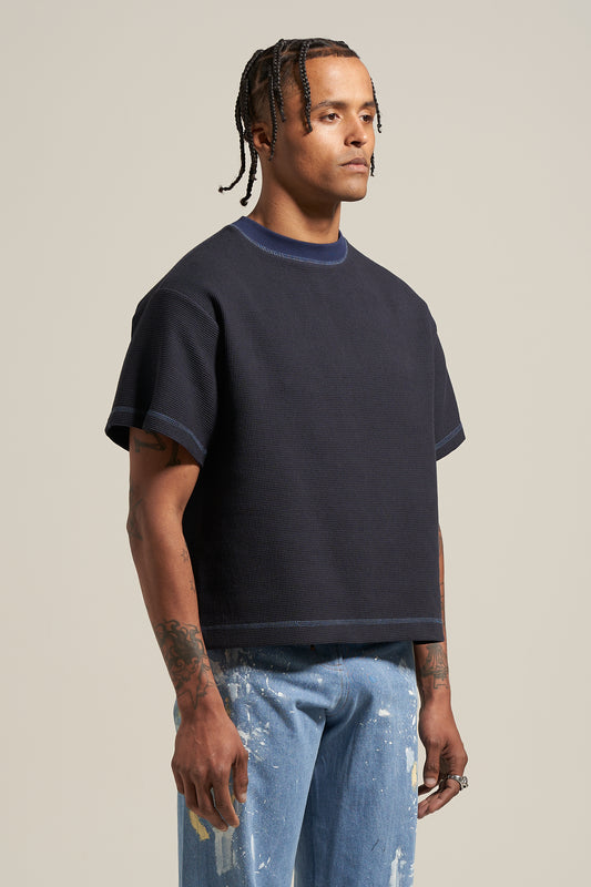 The Navy Waffle Tee