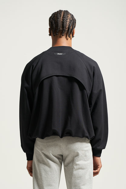 The Black Raglan Crewneck