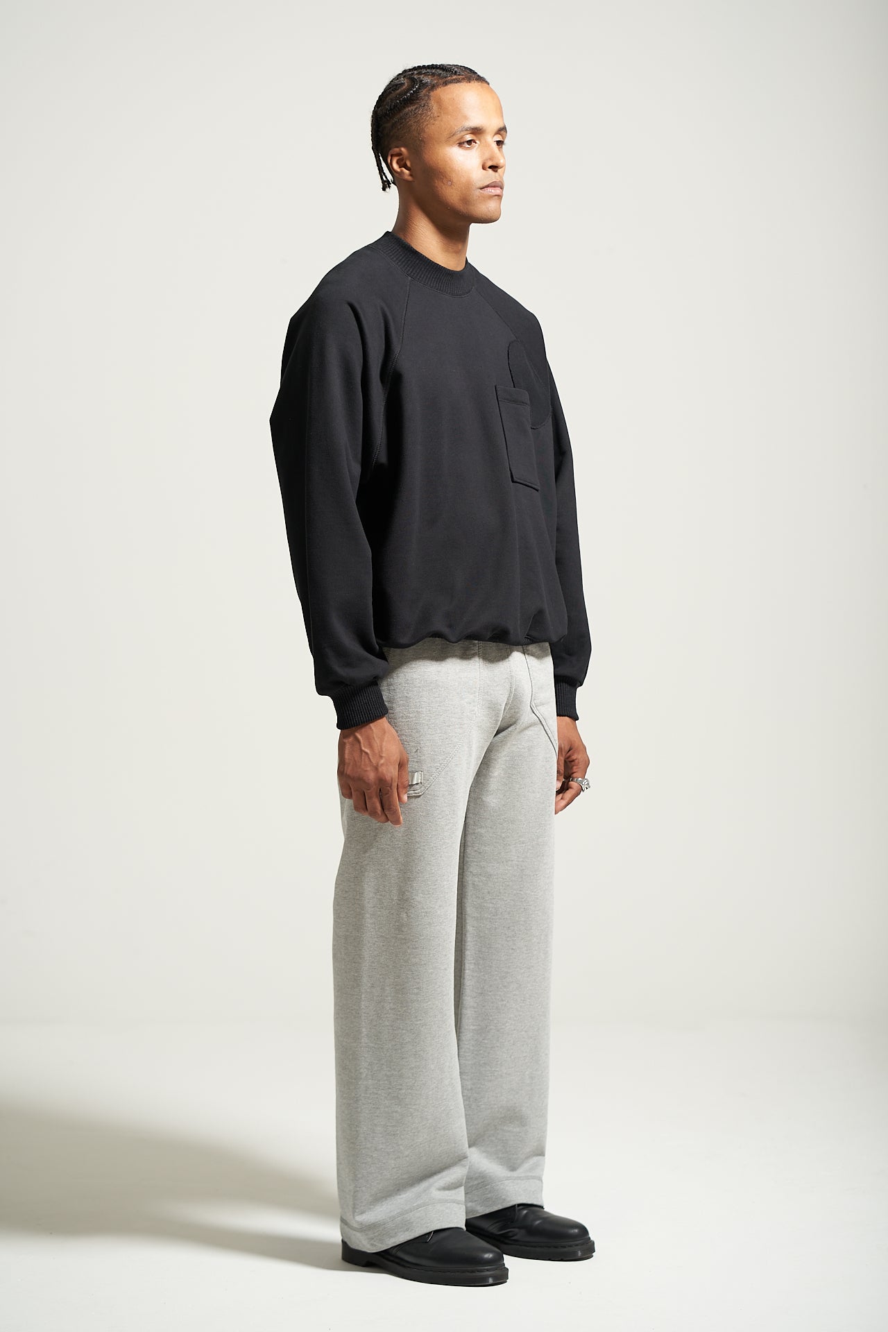 The Black Raglan Crewneck