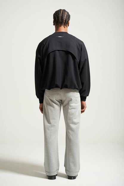 The Black Raglan Crewneck