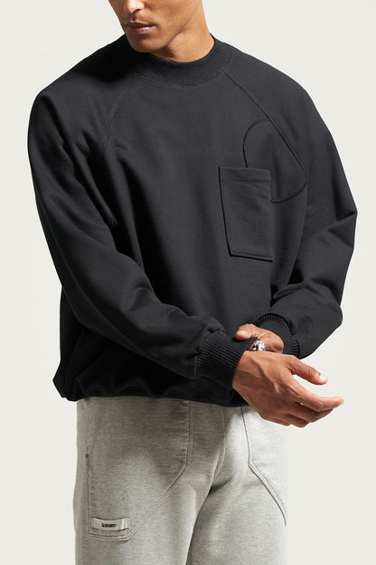 The Black Raglan Crewneck