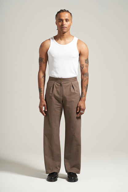 The V2 Tan Pleated Trouser