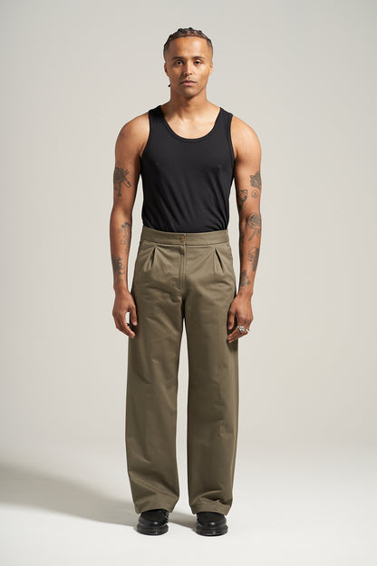 The Olive V2 Pleated Trouser