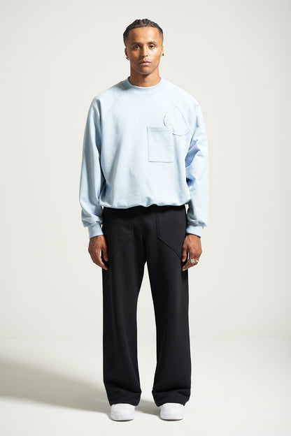 The Sky Blue Raglan Crewneck