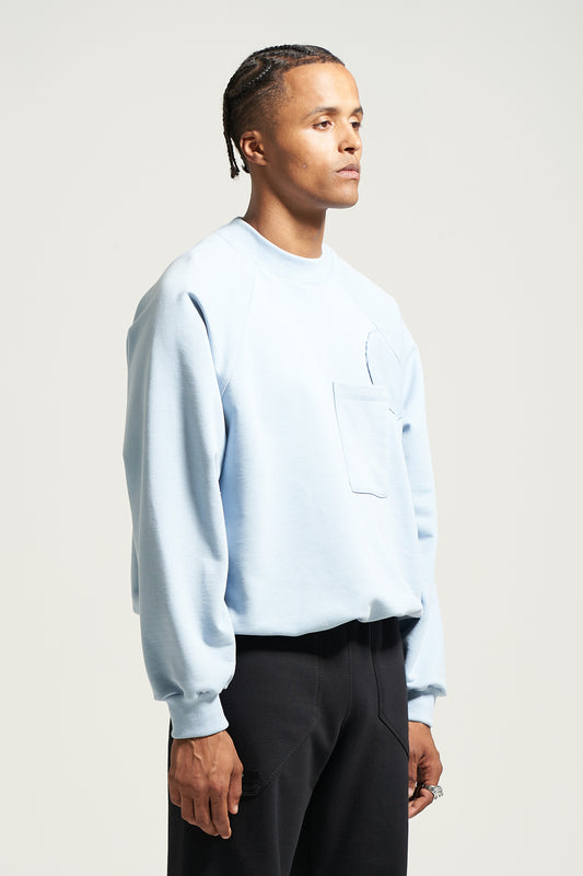 The Sky Blue Raglan Crewneck